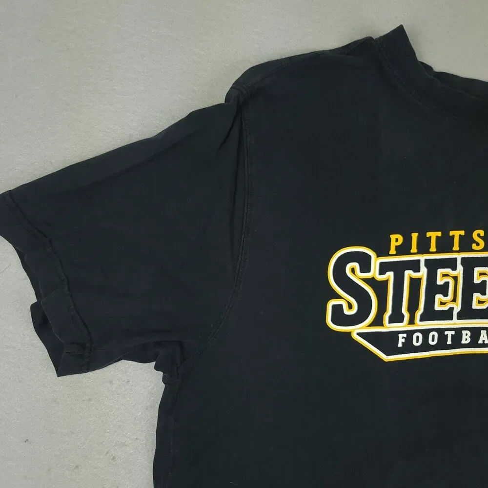 Reebok Pittsburgh Steelers T Shirt Mens XL Black Cotton Short Sleeve - Picture 4 of 10